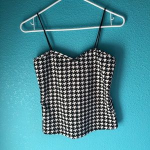 Black and white checkered Top